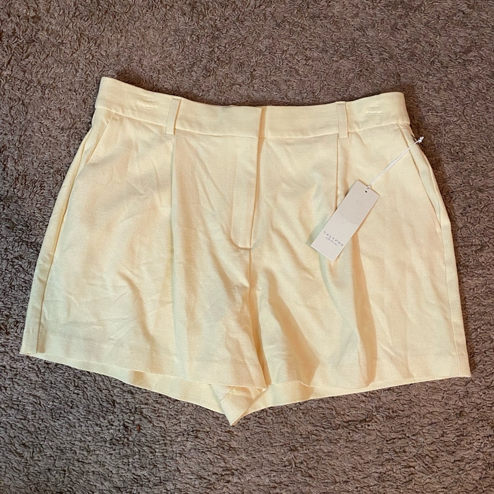 Calypso St Barth butter yellow women’s shorts size 12 - Picture 2 of 7